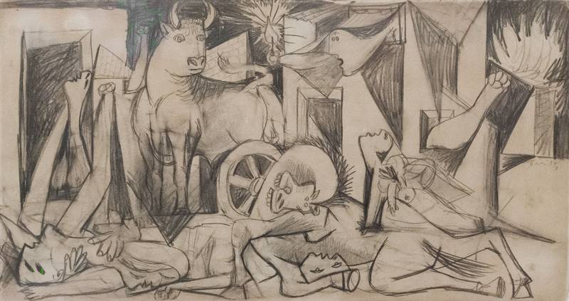 preparatory drawing picasso guernica